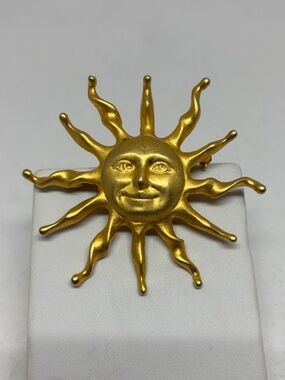 Celestial Smiling Sun Face Pin